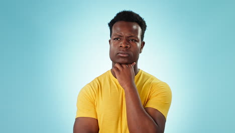 thinking, brainstorming and black man