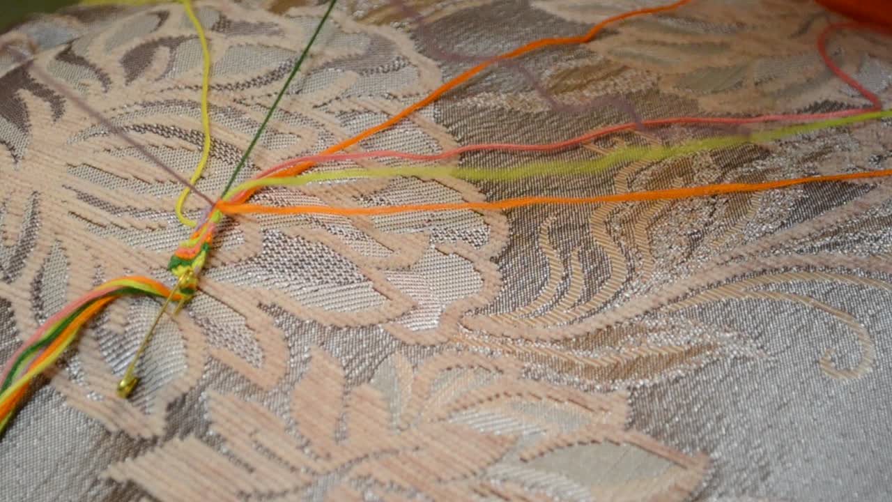 Bracelet of manual work from threads
