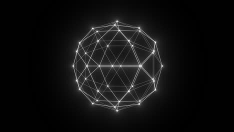plexo tecnológico forma de esfera a partir de líneas y puntos. hud, elemento fui. fondo geométrico. bucle.
