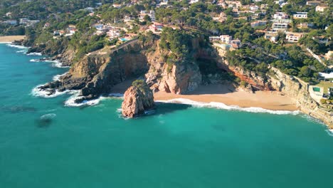 illa roja impressive aerial views of isla roja beach, on the costa brava of girona, beach, nudist naturist, begur aerial images, without people