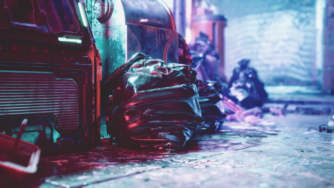 el callejón de la basura cyberpunk