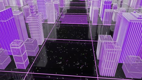 el paisaje urbano del marco de alambre futurista