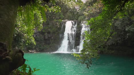 Wide-shot-of-waterfall-in-Eau-Blue-Mauritius