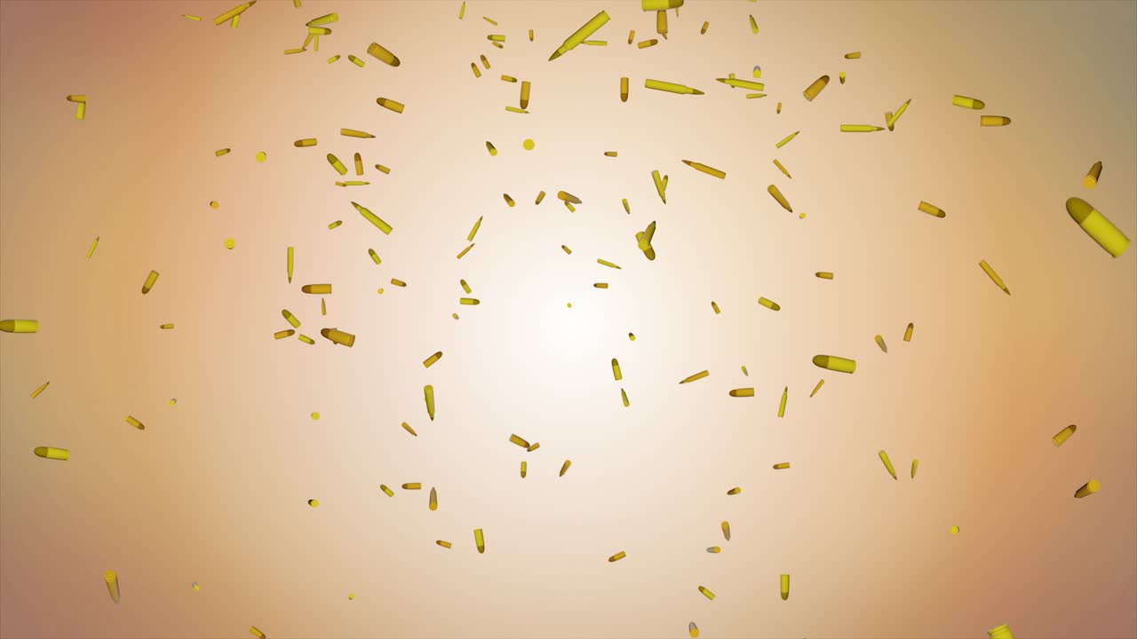 Flight of bullet on screen bullets falling down with matte background war concept professional