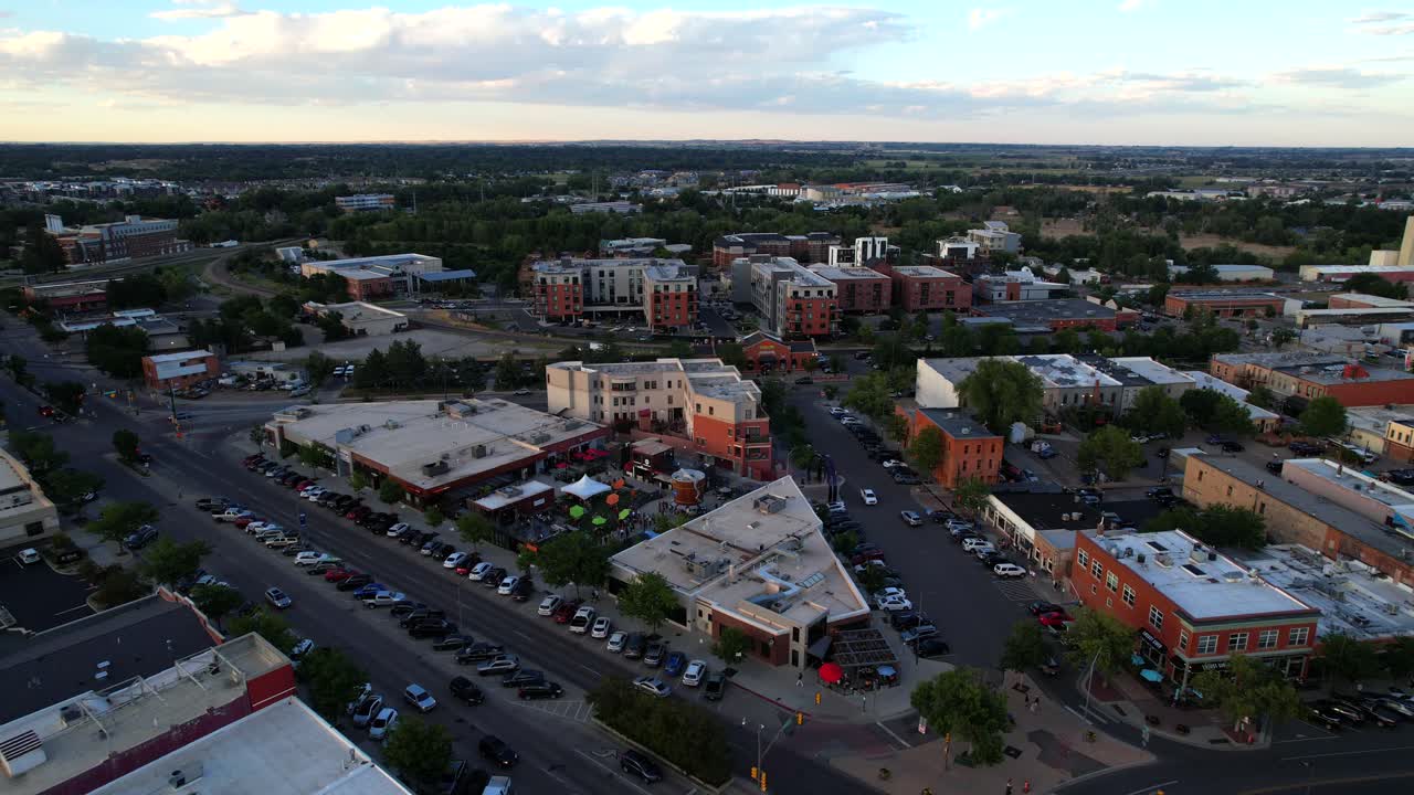 Aerial View of a Town at Dusk