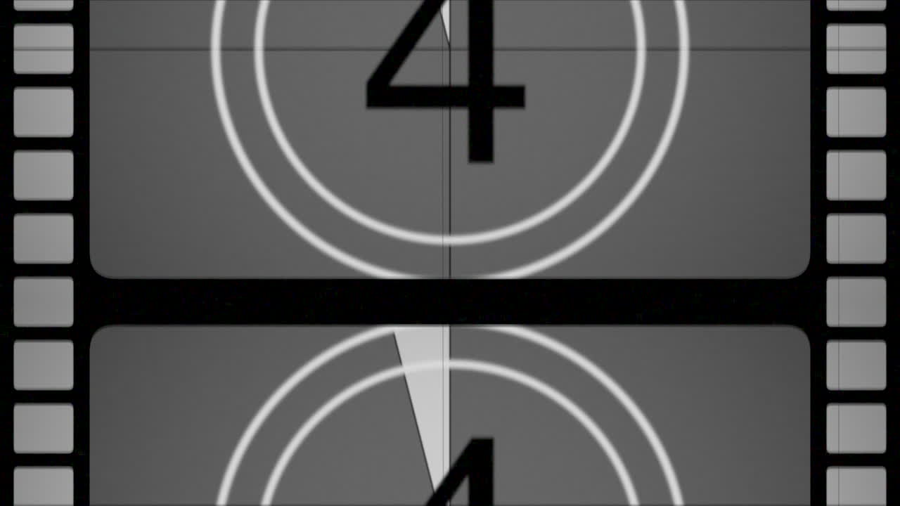 cuenta regresiva de película gris retro de 1 a 10 en estilo años 90