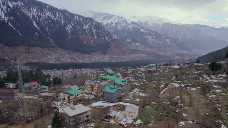 city to mountain tracking video to snowy mountains of himachal pradesh in india-1