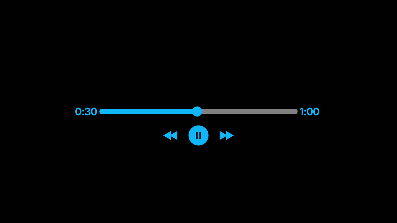 Digital Media Player Interface with Progress Bar and Controls