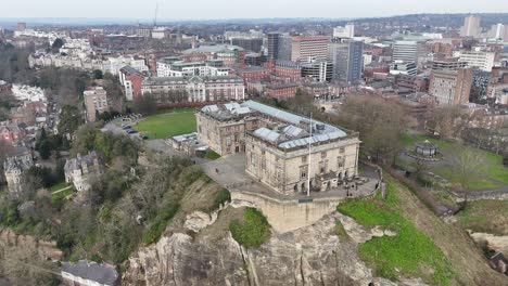 nottingham castle uk drone,aerial reveal city centre