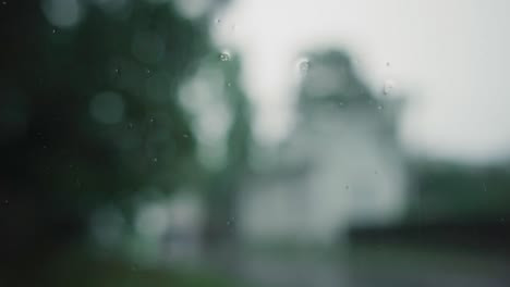 rain hitting a window. handheld