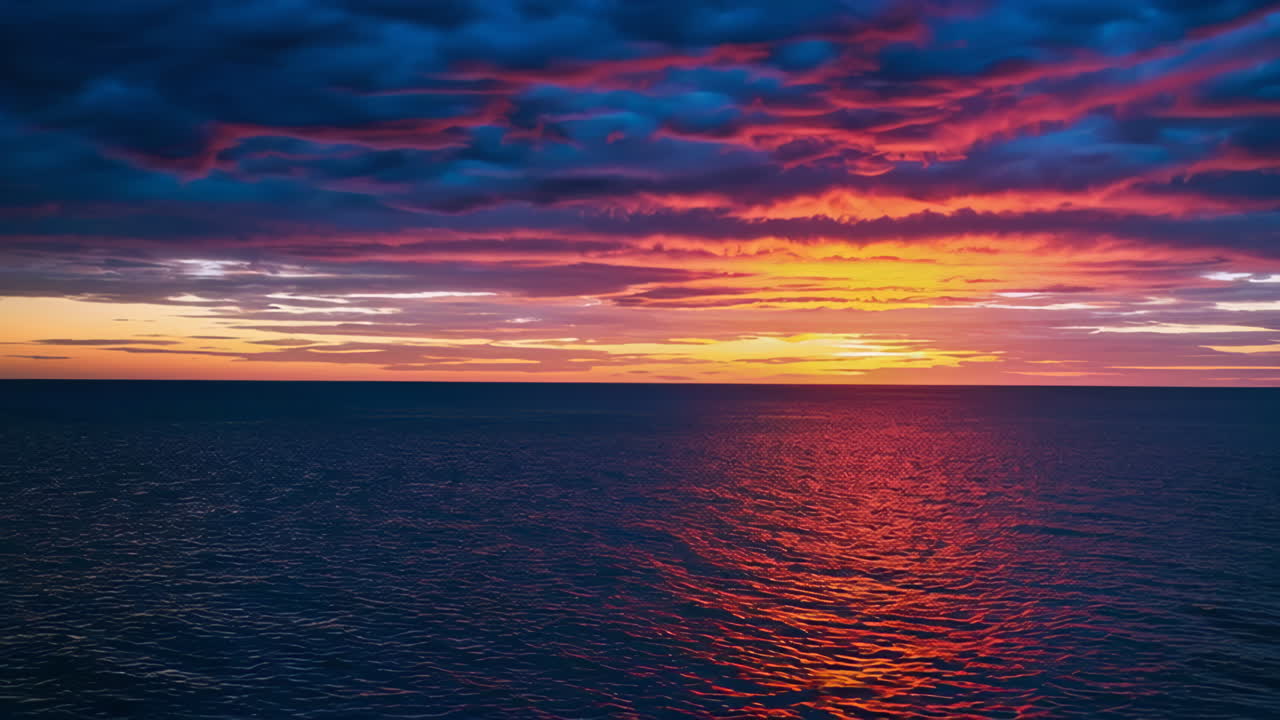 puesta de sol sobre el océano