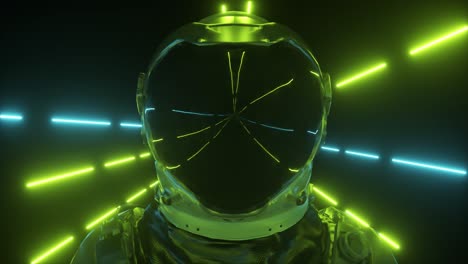 astronaut in neon lights