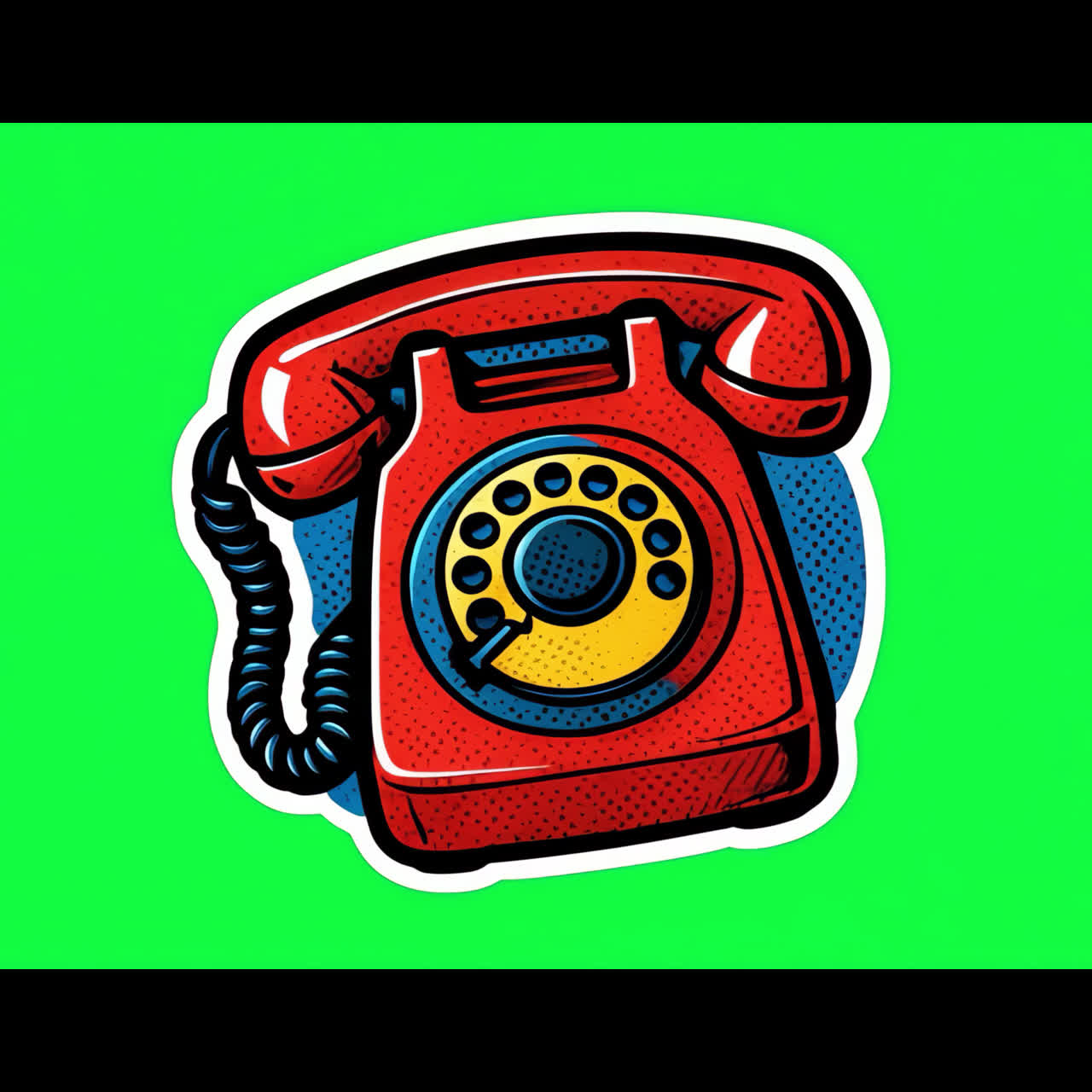 Animazione illustrazione telefono a disco rosso retrò, risorsa isolata, video 4K trasparente, canale alfa