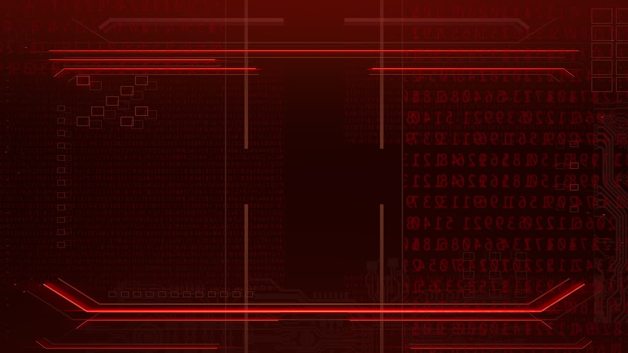 Cyberpunk animation background with computer matrixwith numbers and grid