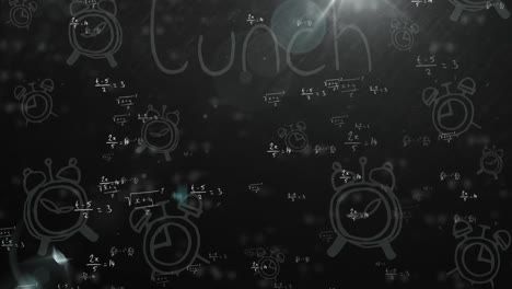 animación de fórmulas matemáticas en movimiento sobre la pizarra