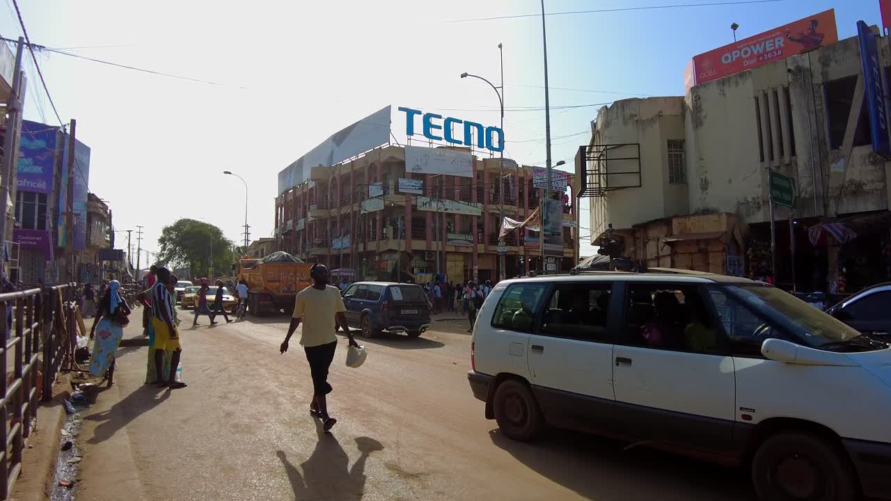 Busy Street Market in an African City