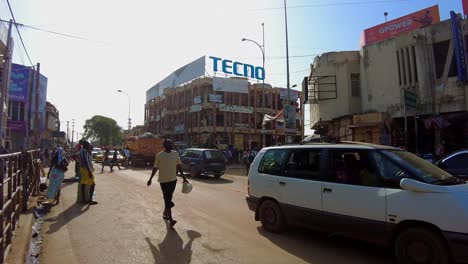 busy street market in an african city