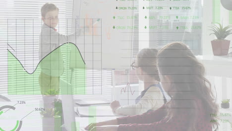 financial data other young people in classroom.
