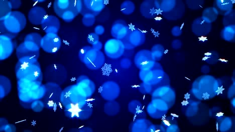 copos de nieve cayendo sobre el fondo azul de navidad