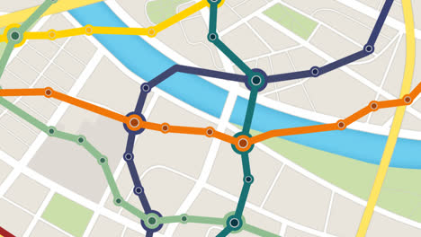 navigation gps du transport de métro. métro, métro, navigation souterraine sur la carte de la ville. système de transport urbain. les trains voyagent par les chemins de fer à travers les stations dans les pays développés.