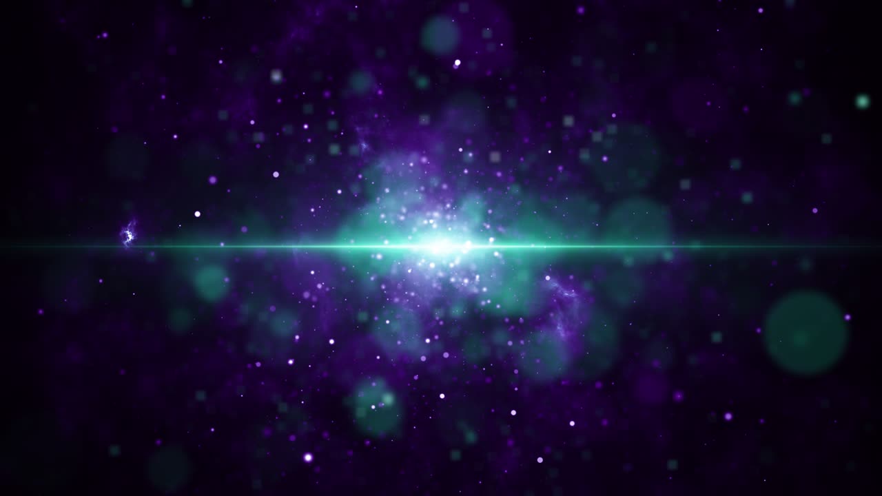 partículas verde violeta evento juego tráiler títulos escenario de concierto cinematográfico bucle de fondo