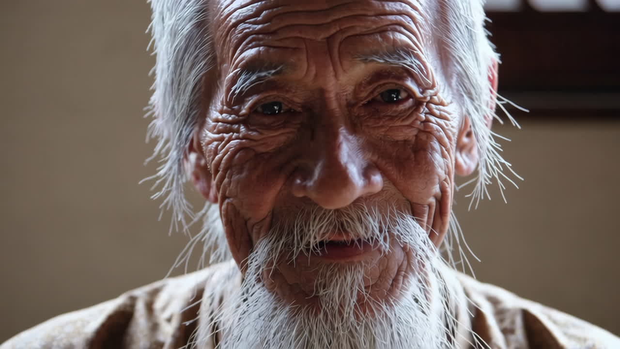 Ritratto di un anziano asiatico