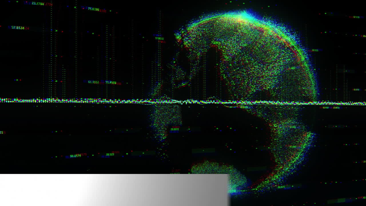 анимация новостей по цифровому глобусу с точками и линиями данных