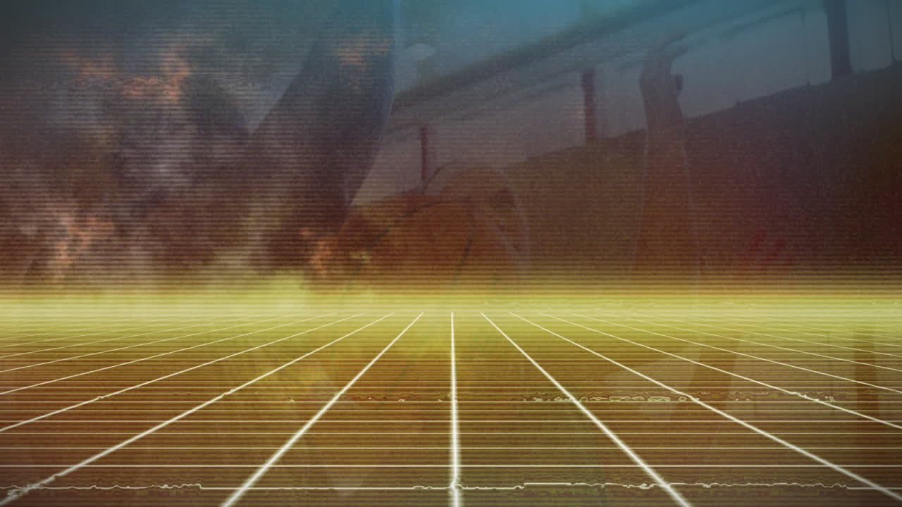 animación de diversos jugadores de baloncesto masculino y femenino en fondo digital