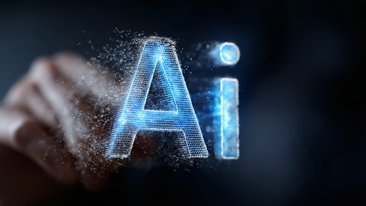 Visual Representation of Artificial Intelligence, Showcasing a Hand-Sketched Appearance of the 'Ai' Letters with a Futuristic Glow, Signifying Advanced Digital Concepts