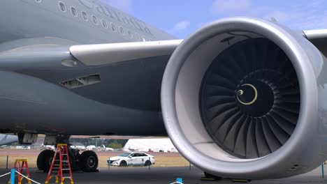 turbofan jet engine intake of canadian air force wide body aircraft