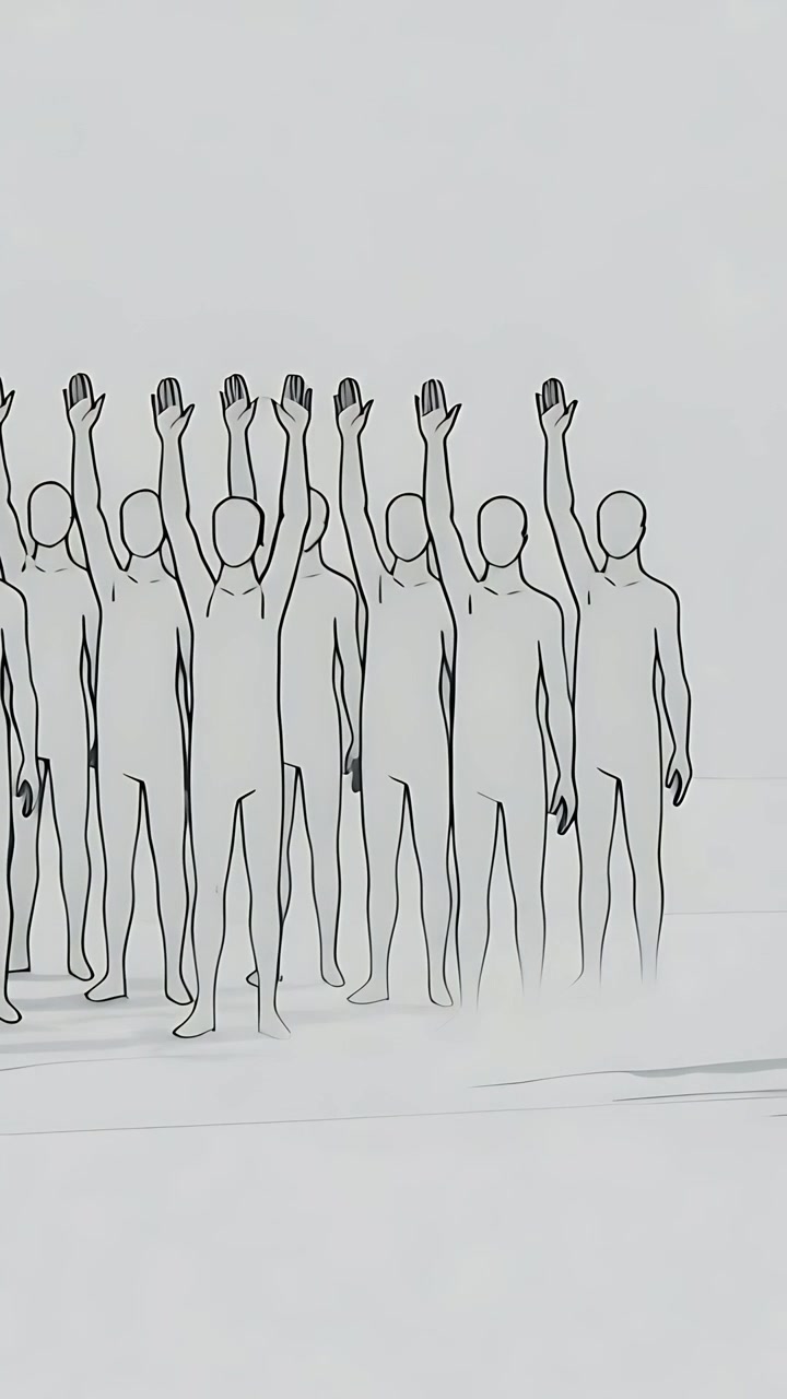 Vertical video: Entering left figures practicing linking arms raising lowering on sketch page