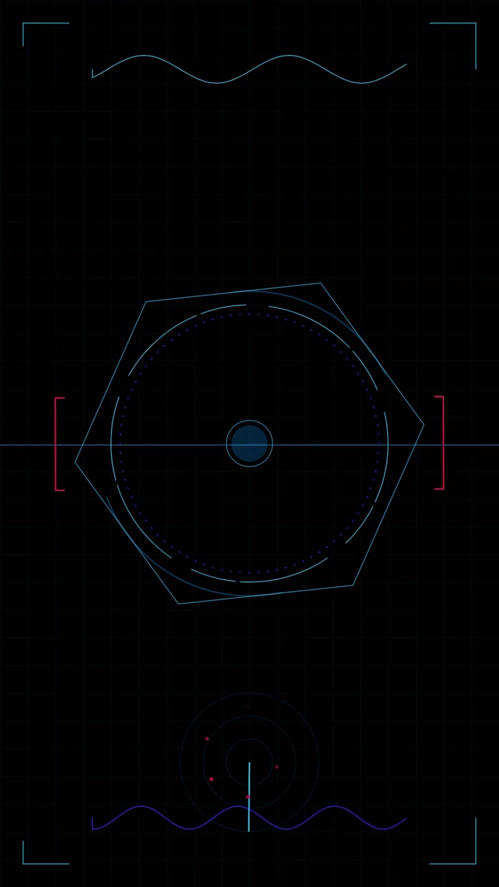 Futuristic Digital Hexagon Interface Animation
