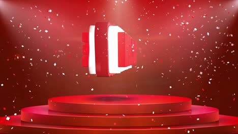 welcome stage with confetti