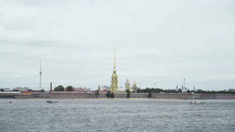 st. petersburg cityscape, peter and paul fortress, russia