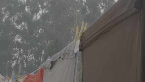 hanging clothes outside