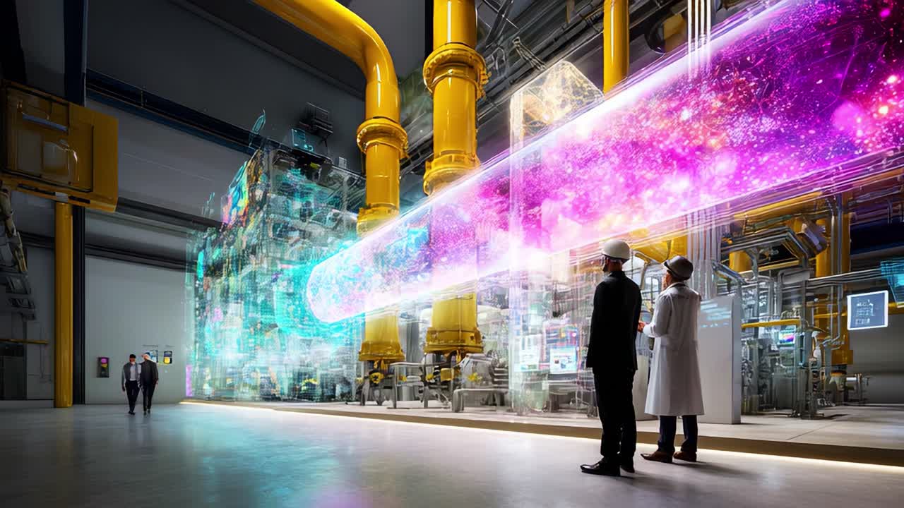 Inside a Cutting-Edge Scientific Facility: Engineers Observing the Interaction of Technology and Energy with a Spectacular Cosmic Visualization of Quantum Mechanics in Action