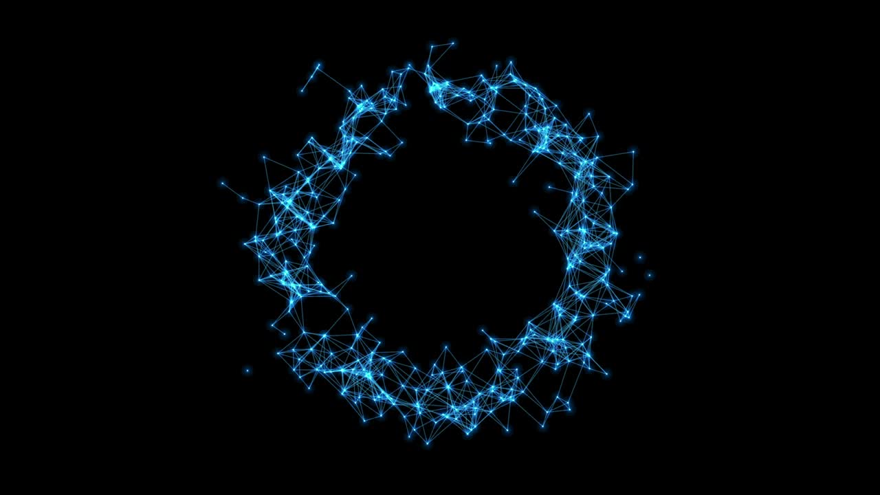 contenedor de tipo de logotipo de concepto de red digital de círculo completo en expansión