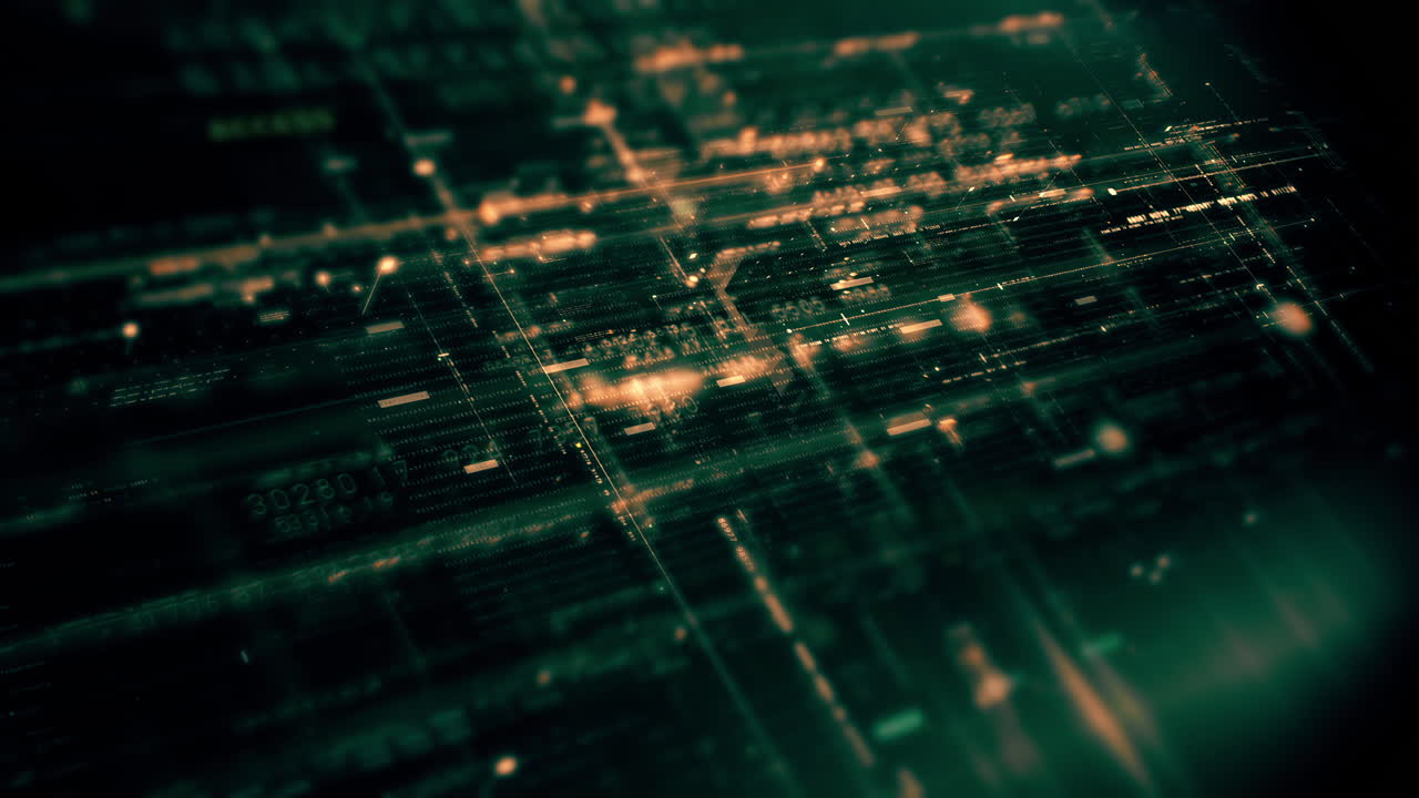 Advanced data matrix simulation UI with cutting-edge digital environment with a dynamic and immersive display of interconnected data matrix information networks systems background