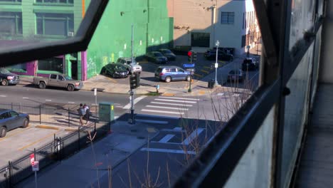 street corner from warehouse window