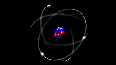 atom rotating single nucleus proton neutron electron loop 4k