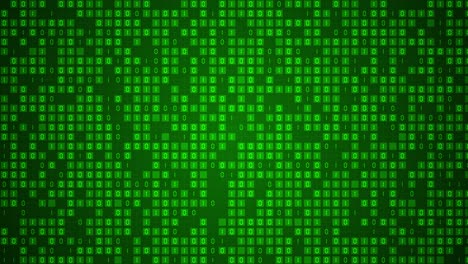 3D Futuristic digital data code green color wave screen