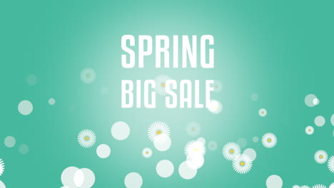 Spring-Big-Sale-with-flying-white-flowers-on-green-gradient