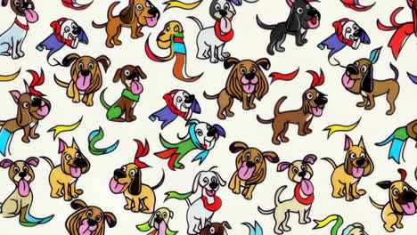 dogs with ribbons pattern