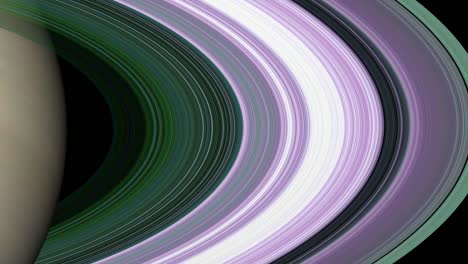 the rings of planet saturn isolated on black background