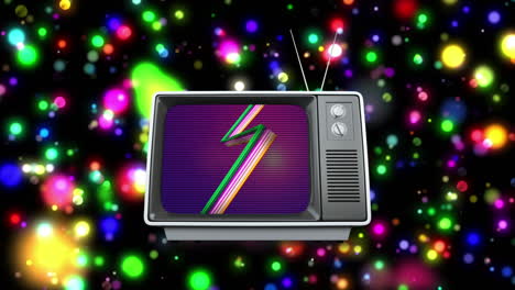televisión en un fondo colorido