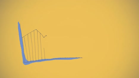 animación del procesamiento de datos estadísticos contra un fondo amarillo