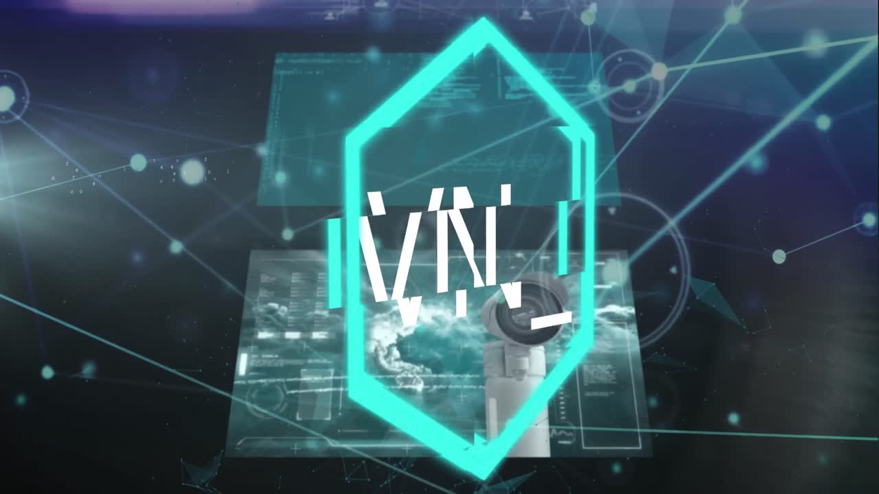 animación de números que cambian a través de la red de conexiones con las estadísticas