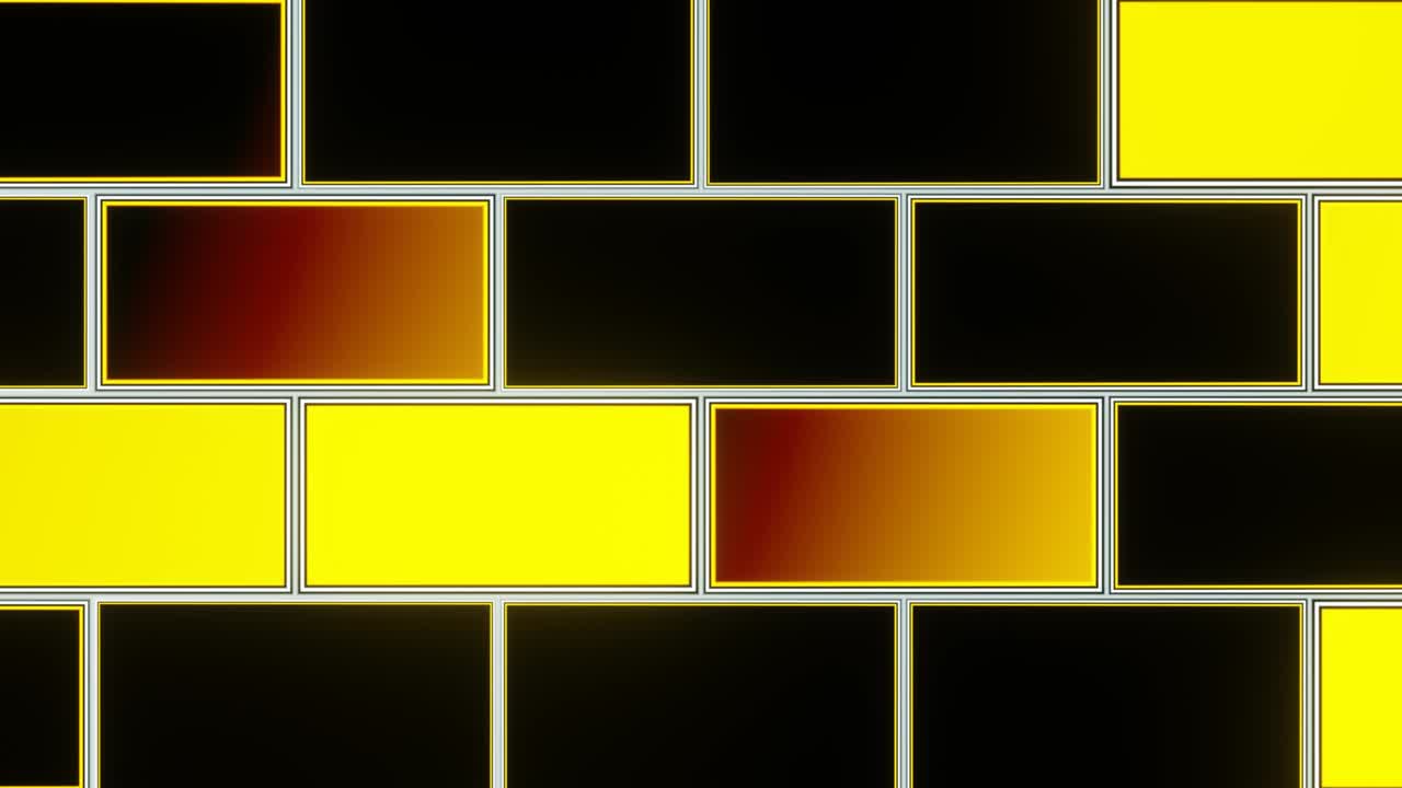 abstracción del parpadeo de líneas multicolores caóticas en una pared de ladrillo.