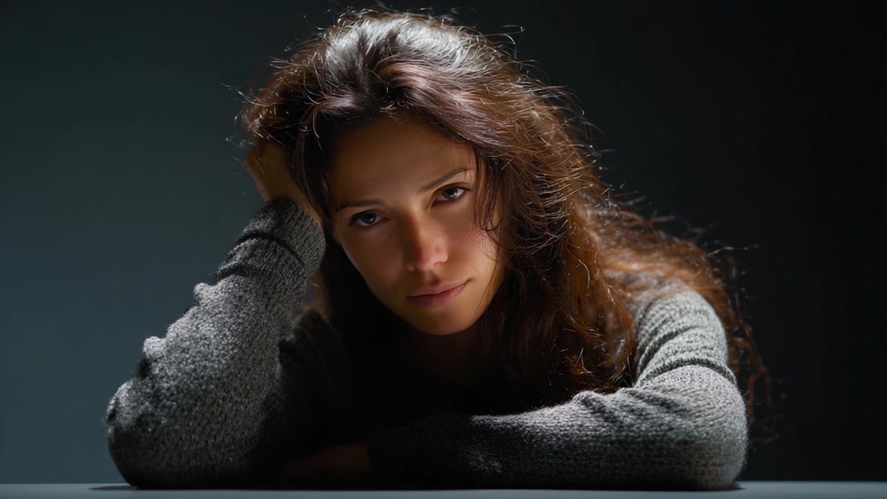 A Woman in Contemplation: A Journey from Reflection to Resolve Captured in Two Frames Represents Growth and Emotional Depth.