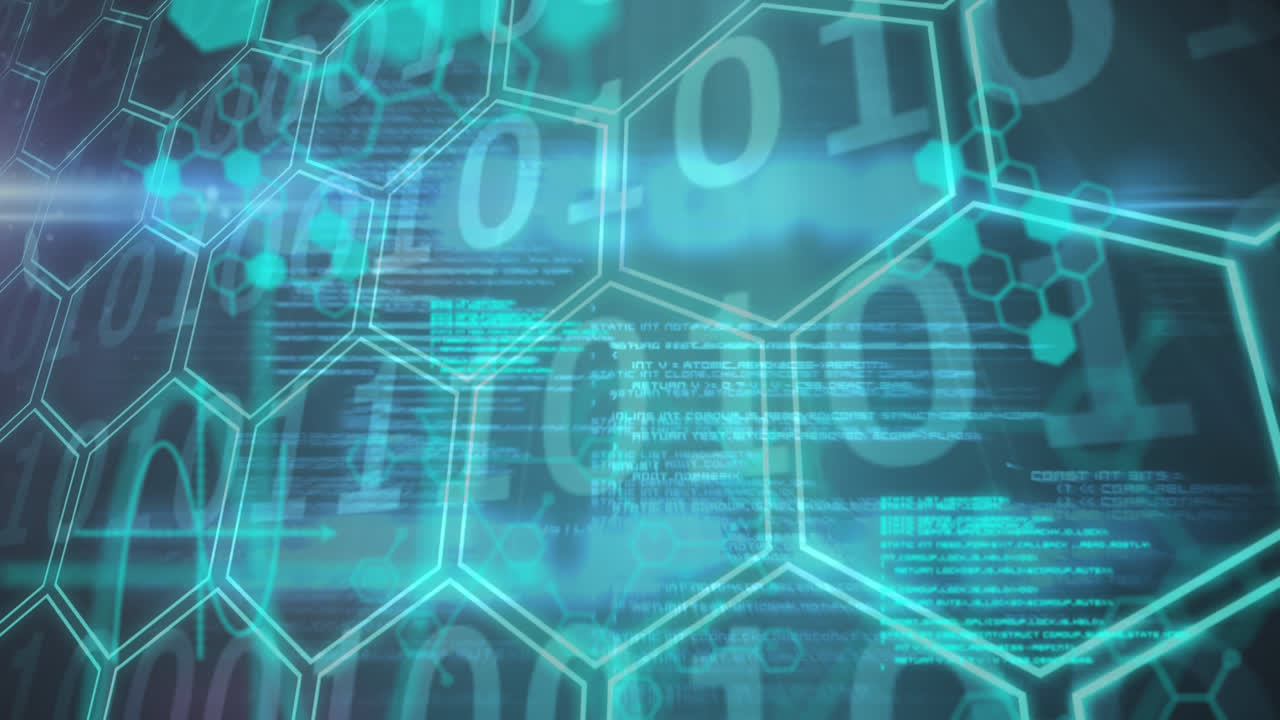 animación de datos e información sobre una cuadrícula y números